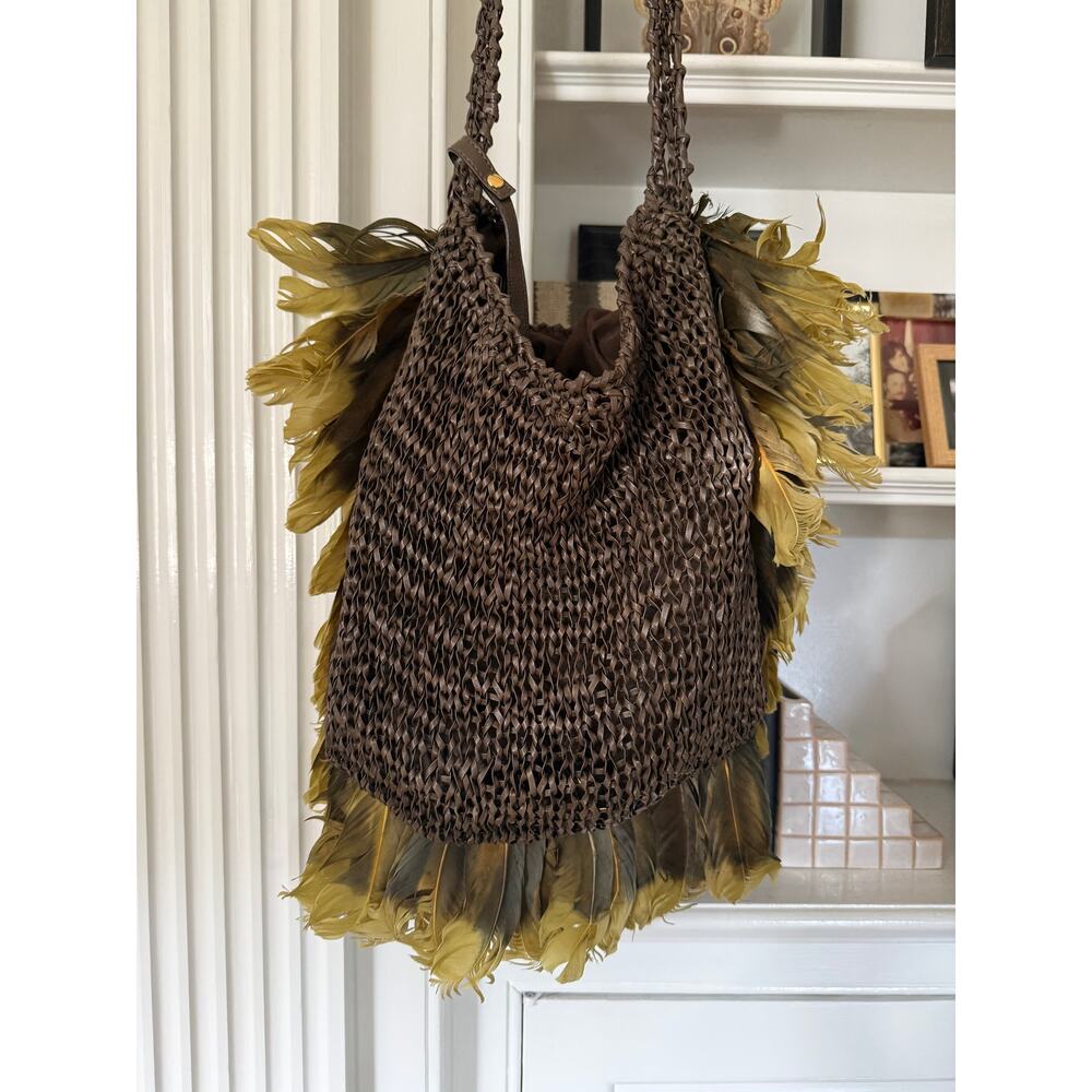 TOM FORD S/S 2014 Runway Feather Bag Crochet Crossbody - Picture 12 of 14